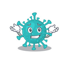 Happy face of corona zygote virus mascot cartoon style