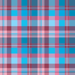 Seamless pattern in great pink and blue colors for plaid, fabric, textile, clothes, tablecloth and other things. Vector image.