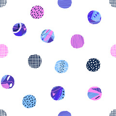 Polka dot seamless pattern. Abstract textured circle elements. Modern vector background