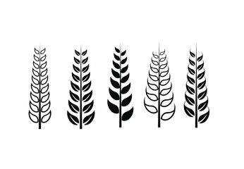 Naklejka na ściany i meble collection of leaf branch black white logo icon design vector illustration