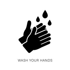 Hand Washing Flat Icon Isolated on white Vector.