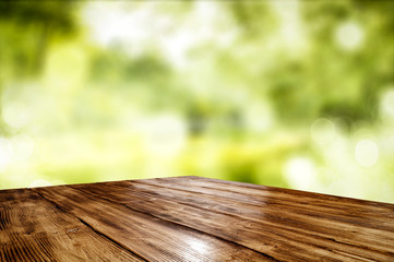 desk of free space and spring time 