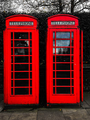 red telephone box in london