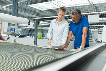 working in a textile factory