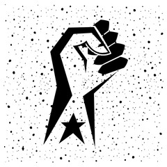 Sign of revolution and protest abstract a clenched fist