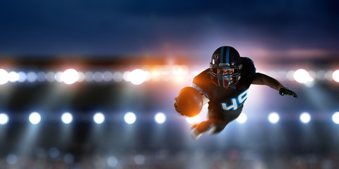 American football player . Mixed media