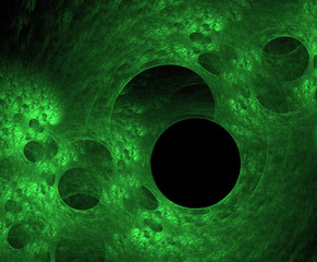 green fractal on black