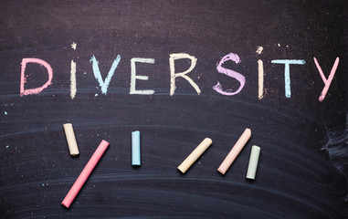 Fototapeta premium word diversity is written in chalk