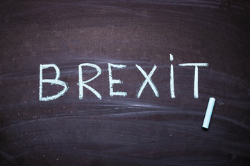 word Brexit  on a blackboard