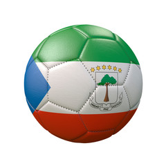 Fototapeta premium Soccer ball in flag colors isolated on white background. Equatorial Guinea. 3D image