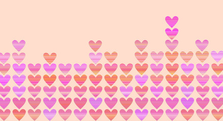 colored hearts in a mosaic