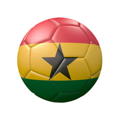 Obraz premium Soccer ball in flag colors isolated on white background. Ghana. 3D image