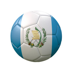 Fototapeta premium Soccer ball in flag colors isolated on white background. Guatemala. 3D image