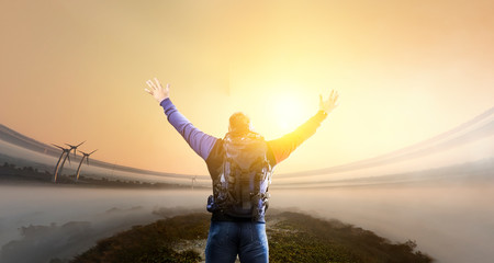 Young traveler exploring the world concept