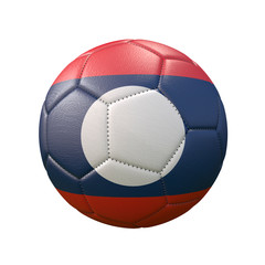 Fototapeta premium Soccer ball in flag colors isolated on white background. Laos. 3D image