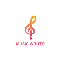 Music Writer Logo Template Design