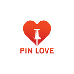 Pin Love Logo Template Design