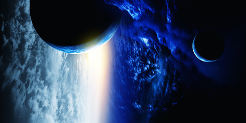 Abstract planets and space background