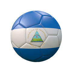 Fototapeta premium Soccer ball in flag colors isolated on white background. Nicaragua. 3D image