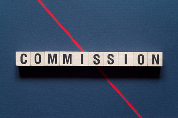 Commission word concept on cubes