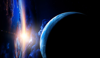 Abstract planets and space background