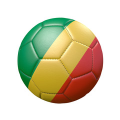 Soccer ball in flag colors isolated on white background. Republic of the Congo. 3D image
