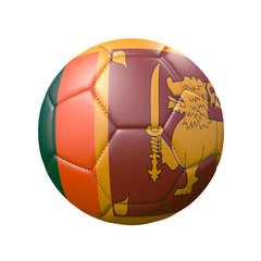 Soccer ball in flag colors isolated on white background. Sri Lanka. 3D image