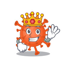 The Royal King of deadly corona virus cartoon character design with crown
