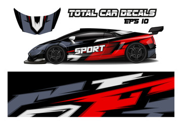 Obraz premium Sports car wrapping decal design