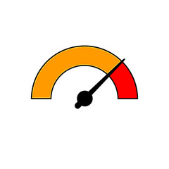 Meter dashboard icon in flat style isolated on white background