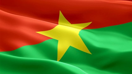Burkina Faso waving flag. National 3d ‎Burkina Faso flag waving. Sign of seamless loop animation. ‎Burkina Faso flag HD resolution Background. Burkina Faso flag Closeup 1080p Full HD video for present