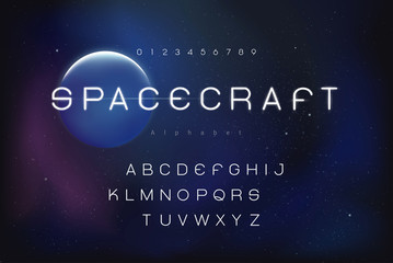 Futuristic outer space theme alphabet font set © Atstock Productions