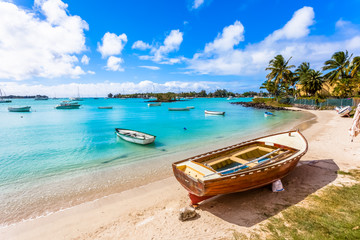boat on the beach, Mauritius 