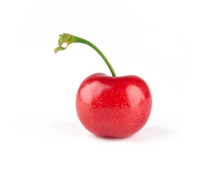 Fresh cherry isolated on white background.