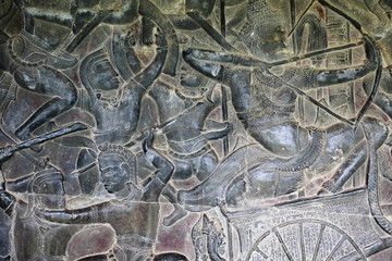 World Heritage Site Ancient Temples Angkor Wat, Cambodia Murals, Stone Buildings and Sculptures