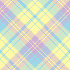 Seamless pattern in great pastel yellow, blue and violet colors for plaid, fabric, textile, clothes, tablecloth and other things. Vector image. 2