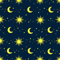 Obraz na płótnie Canvas sun & moon pattern