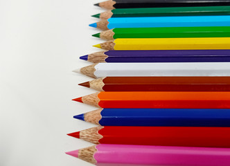 Color pencils isolated on white background