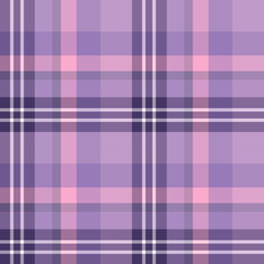 Seamless pattern in great violet, pink and white colors for plaid, fabric, textile, clothes, tablecloth and other things. Vector image.