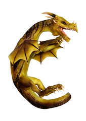 Obraz premium 3D Rendering Fairy Tale Dragon on White