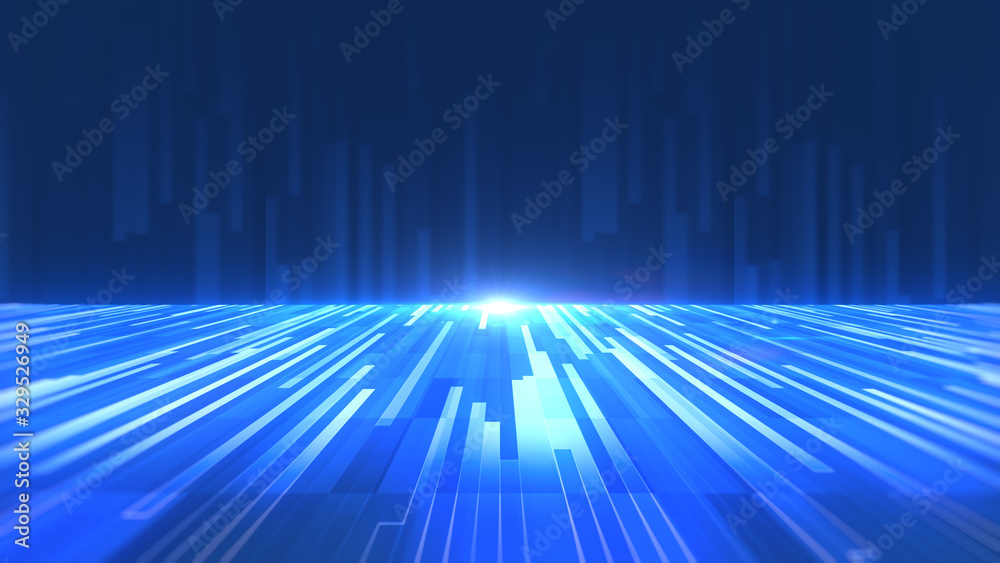 Poster Technology digital trendy background binary computer code falling stage setup