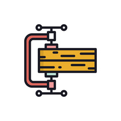 Clamp Vector  Icon Filled Outline Style Illustrations 