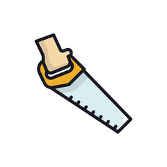 Handsaw Vector  Icon Filled Outline Style Illustrations 