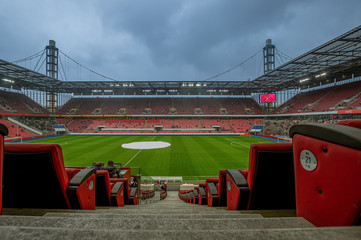 Empty stadium as a symbol of of the Corona virus fear for rejected big events and cancellations of...