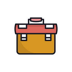 Tool Box Vector  Icon Filled Outline Style Illustrations 