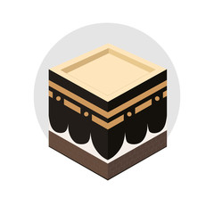 kaaba flat illustration. islam icon