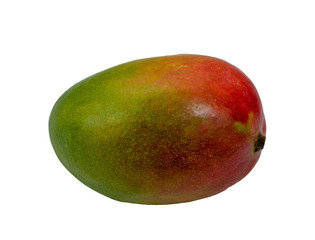 Mango and tangerines closeup. Isolated image. Juicy fruits on a white background.