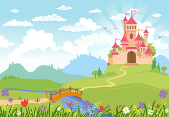 Fototapeta na wymiar Fairy Tale castle.