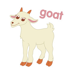 Goat illustration for children with the name