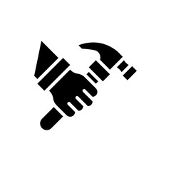 Hammer Vector Icon Glyph Style Illustrations 